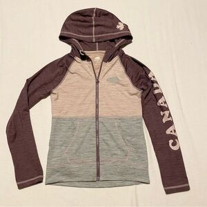 Roots Kids Girls Zip Up Hoodie Size Medium 7-8 Yrs